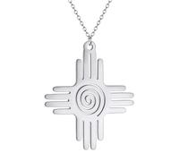 Hao Wu Xuan Stainless Steel Mexico Zia Sun Symbol Pendant Neckalce For Women Men Fashion Healing Warmth Amulet Jewelry Gift