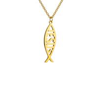 Hao Wu Xuan Stainless Steel Necklace For Women Man Lover's Sharp Fish Shape Color Pendant Necklace Engagement Jewelry
