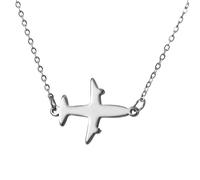 Hao Wu Xuan Stainless Steel Necklace For Women Plane Necklace Airplane Pendant Necklace Aircraft Chain Layered Tiny Dainty Jewelry