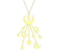 Hao Wu Xuan Stainless Steel Necklaces Delie Moon Star Pendant Fashion Choker Chain Charm Necklace For Women Party Jewelry