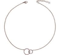 Hao Wu Xuan Stainless Steel Necklaces for Women Fashion Thin Chain Minimalist Dainty Double Circle Pendant Necklace on The Neck Jewelry