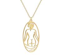 Hao Wu Xuan Stainless Steel Pendant Elegant Women Body Necklace Fashion Jewelry for Birthday Mother's Day Valentine's Day Gift