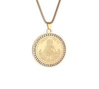Hao Wu Xuan Stainless Steel Shiny Zircon Pyramid Eye of God Pendant Necklace for Men and Women Trendy Jewelry Accessories