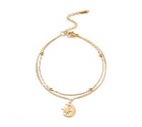 Hao Wu Xuan Star Moon Yoga Symbol Bracelet Lotus Tai Chi Stainless Steel Chain Charm Bracelets for Women Wedding Jewelry Friend Gift