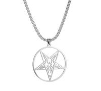 Hao Wu Xuan Star of David Pendant Stainless Steel Necklace For Women Men Hollow Wolf Jewelry Friend Gifts