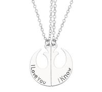 Hao Wu Xuan Star Wars Rebel Alliance Pendant Necklace I Love You I Know Lover's Couple Necklace Fashion Movie Jewelry