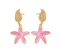 Hao Wu Xuan Starfish Dangle Post Earrings For Women Enamel Marine Organism Fashion Jewelry Trendy Styles 475