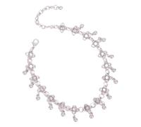 Hao Wu Xuan Summer Foot jewelry ancient silver color Boho style tassel hollow flower anklet gift for Women to beach