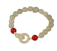 Hao Wu Xuan Summer Valentine's Day Gift Love Heart Jade Beads Charm for Women Girl Natural To Love Jewelry Gifts