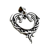 Hao Wu Xuan Tendency Viking Double Horse Heart Shape Pendant For Men Couple