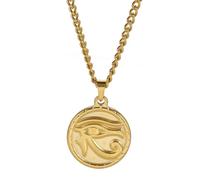 Hao Wu Xuan The Eye of Horus Necklace for Women Unisex Stainless Steel Wedjat Eye Pendant Chocker Ancient Egypt Amulet Jewelry Gift