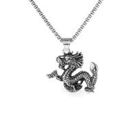 Hao Wu Xuan TheChinese wind creative Chinese zodiac dragon pendant men's stainless steel dragon necklace