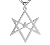 Hao Wu Xuan Thelema Hexagram Necklace Stainless Steel Classic Sacred Symbol Pendant Chain Amulet Spiritual Jewelry Gift