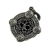 Hao Wu Xuan Tree of Life Celtic Knot Celtic Fashion Vintage Hollow Triangle Compass Futhark Runes Amulet Pendant Necklace for Men