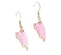 Hao Wu Xuan Trendy Cute Kitten Ear Hook Cartoon Flower Earrings Sweet Texture Pendientes For Woman Girl Gifts