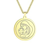 Hao Wu Xuan Trendy Family Stainless Steel Mother Hugs Baby Pendant Necklace For Women Charm Motherhood Jewelry Gifts
