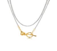 Hao Wu Xuan Unique Design Long Winter Gold Silver Color Mixed OT Clasp Collars Neckalces Street Style Jewelry