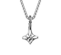 Hao Wu Xuan Vikings Runes Amulet Trinity Necklaces Men's Norse Celtic Knot Anchor Pendant Stainless Steel Cuban Chain Scandinavian Jewelry