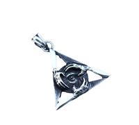 Hao Wu Xuan Vintage Egyptian Eye of Horus Necklaces for Men Punk Stainless Steel All Seeing Eye Pendant Triangle Evil Eye Jewelry