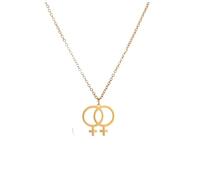 Hao Wu Xuan Vintage Female Symbol Feminist Venus Necklace for Women Pendant Necklaces Chain Choker Jewelry Gift