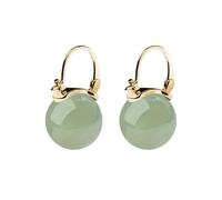 Hao Wu Xuan Vintage Imitation Green Jade Bead Drop Earrings Gentle Elegant Ear Buckle Earrings For Women Jewelry