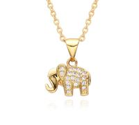 Hao Wu Xuan Vintage Micro-inlaid Zircon Animal Pendants for Women Gold Choker Charms Simple Necklaces Dangle Jewelry