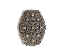 Hao Wu Xuan Vintage Nordic Fibula Shield Brooch Fashion Punk Amulet Pin Men's Medieval Clothing Pin
