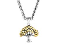 Hao Wu Xuan Vintage Norse Tree of Life Necklaces Men Viking Runes Kabalah Stainless Steel Charm Pendant Amulet Icelandic Jewelry Gifts