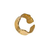 Hao Wu Xuan Vintage Silver Color Irregular Handmade Opening Adjustable Ring for Women Fashion Stainless Steel Wide Punk Rings Jewelry Gifts