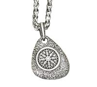 Hao Wu Xuan Vintage Viking Compass Necklaces Men Trinity Norse Runes Amulet Antique Pendant Helm of Awe Fashion Jewelry Gifts