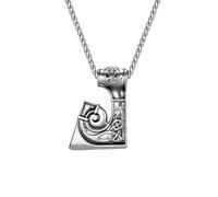Hao Wu Xuan Vintage Vikings Norse Dragon Runes Necklace Men Stainless Steel Self-defense Hatchet Pendant Amulet Never Fade Icelandic Jewelry