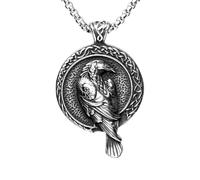 Hao Wu Xuan War Bird Pendant Men Necklace 316L Stainless Steel Pirate Crow Chain Rock Punk Party for Friend Male Jewelry