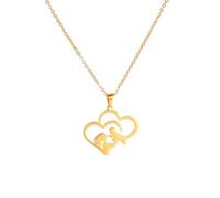 Hao Wu Xuan Warm Mom Hug Baby Heart Necklaces Stainless Steel Pendant Chain Charm Choker For Women Mother Birthday Jewelry Gift