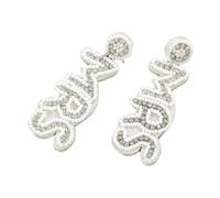 Hao Wu Xuan Wedding DIY MRS Claw Chain Earrings Handmade Seed Bead Bridal Statement for Bride Bridesmaids Wedding Guests Gift