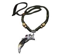 Hao Wu Xuan Wolf Tooth Necklace Power Man Chain Domineering Accessories White teeth Pendant tooth Fashion For Party