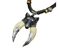 Hao Wu Xuan Wolf Tooth Necklace Power Man Choker Jungle wild Accessories Black Teeth Pendant Fashion Wolverine