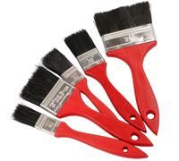 Hao Zhu 5pcs Natural Bristle Paint Brush Set - for Cutting In, Gloss, Varnish & Wood Stains - Sharp Lines, Sizes 0.5-2.5 inch - DIY Decorating, Garden & Crafts