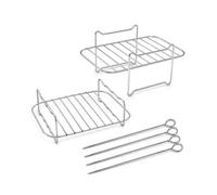 Hao Zhu air Fryer Rack 2-Pack & 4 Skewers for Ninja AF300UK/400UK 7.6-10.4L