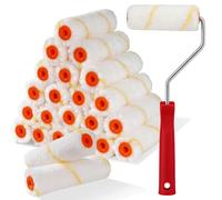 Hao Zhu Paint Rollers 4 Inch 24 Pack Mini Roller Set with Frame