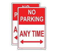 Haobase 2 Pcs No Parking Anytime Sign Sticker - Self Adhesive Viny (30cm x 20cm)