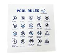Haobase 2 Pcs Pool Rules Sign Sticker, 20 cm x 20 cm, Self Adhesive Vinyl for Swimming Pools, Gyms, Spas
