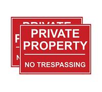 Haobase 2 Pcs Private Property Sign Sticker - Self Adhesive Vinyl (25cm x 17.5cm)