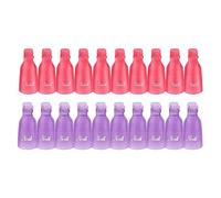 Haobase 20Pcs Gel Nail Polish Remover Clips, Plastic Acrylic Nail Art Remover Soak Off Wrap Cleaner Cap Clips (Purple and Pink)