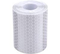 Haobase 5cm×3m Car Reflective Sticker Warning Safety Car Decoration Reflector Protective Strip Film Tape (White)
