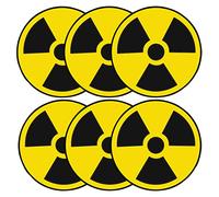 Haobase 6 Pcs Radiation Nuclear Symbol Danger Safety Warning Sign Stickers - Self Adhesive Vinyl - 8cm x 8cm