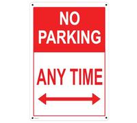 Haobase No Parking Anytime Sign with 4 Pre-Drilled Holes - 1mm Rigid PVC Durable 300mm x 200mm Outdoor, Pack of 1