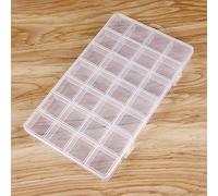 HAOBIN 28 Compartment Storage Box, Transparent Plastic, 22*13*2cm, Sturdy & Lockable, Ideal for Small Items & Accessories Organization