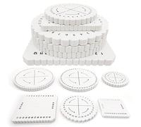 HAOBIN 6 Pieces Kumihimo Kit Round Square Disc Macrame Braiding Board Hand Braiding Disc Square Kumihimo Weaving Disc Bracelet Cord Braided Lace Tray Hand Woven