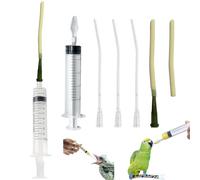HAOBIN Birds Feeding Syringe Feeding Tube for Young Birds 10ml Syringe Feeder Parrots Accessories for Pigeons Syringe with Tubes and Spoons for Baby Pet Birds (B)