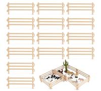HAOBIN Corral Fencing Panel Accessories Plastic Fence Horse Corral Fencing Accessories Plastic Farm Fences Farm Mini Garden Fence Farm Animals DIY Dollhouse Decoration Supplies (MarronB 20 Pieces 16